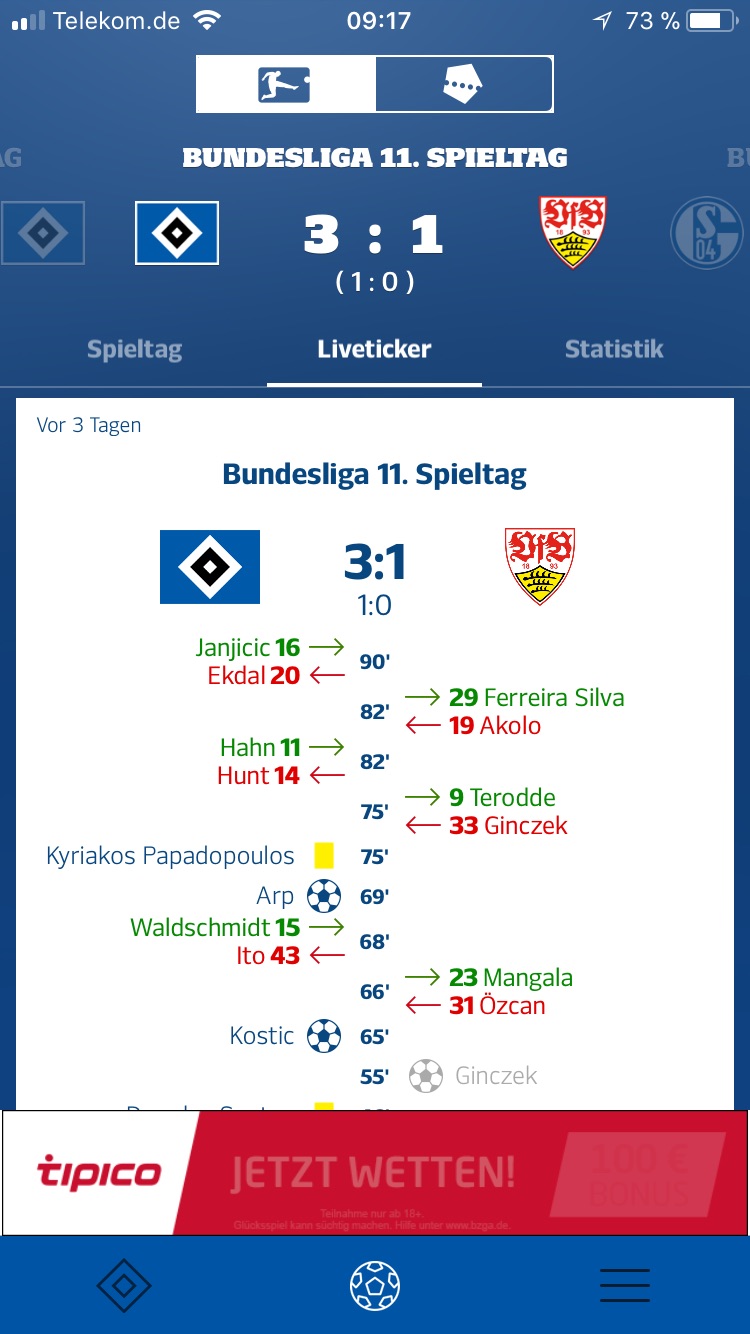 Screenshot HSV app